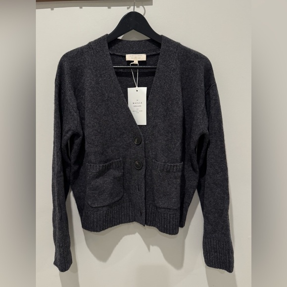 SEZANE JADY CARDIGAN charcoal Grey size S - Picture 4 of 7
